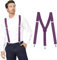 Theaque Bretelle regolabili da uomo con cinghie elastiche Y-Back, bretelle da trekking sotto i vestiti, Viola, 1