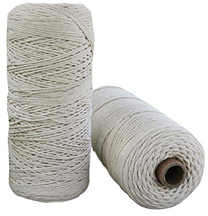 Seil, Nylonseil, Makramee-Schnur 2 mm/3 mm/4 mm/5 mm/6 mm/8 mm/10 mm, 200 m Makramee-Seil aus natürlicher Baumwolle, weiches gedrehtes Seil for Makramee, Wandbehang, Knoten, DIY-Handwerk, Beige-8 mm_2