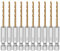 10Pcs Drill Bit, 2mm Hex Shank Twist Drill Bits Set High-Speed Steel Titanium Coated 6-Angle Drill Bits, Suitable for wood metal plastic stainless steel aluminum alloy