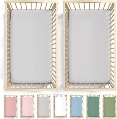 Bunnyjik Spannbettlaken für Maxi-Cosi Iora – GOTS-ZERTIFIZIERTES Bio-BETTLAKEN 50x83-80x50 89x50 2er-Set, Luftig & Kühlend – 190GSM Bio-Baumwolle – Für Iora Air, Tori, Beistellbett,Next2Me 90x50