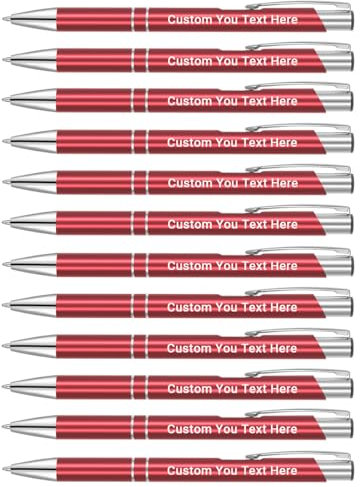 Zoonnis 300 Pcs Personalisierte Einziehbare Kugelschreiber für Business Personalisierte Gravierte Stift in Bulk für Frauen Männer mit Namen Text Customised Stift Schreiben mit Schwarzer Tinte