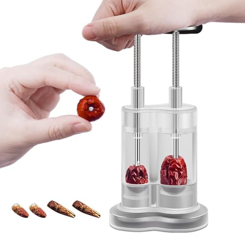 Deshuesador de aceitunas, deshuesador de aceitunas y cerezas de acero inoxidable 304, deshuesador de cerezas de doble orificio, extractor de huesos de cerezas tipo presión para cerezas, datter