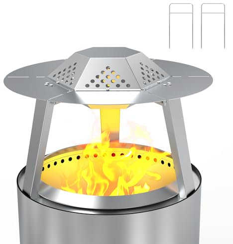 Outspark Wärmeabweiser für Solo Stove Ranger, 38,1 cm, Feuerstelle, Edelstahl, Wärmeverteiler, Zubehör mit Tragegriff und 3 Stützbeinen für 38,1 cm andere Feuerstelle im Innen- und Außenbereich