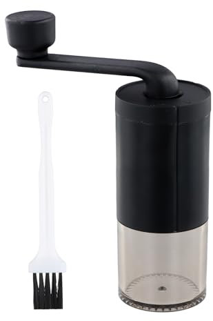 Dewocke Macinacaffè Manuale con Macina Conica Regolabile, Macina Caffè Manuale per Espresso, Moka, French Press, Macinacaffè Portatile per Casa, Ufficio e Viaggi (Nero)