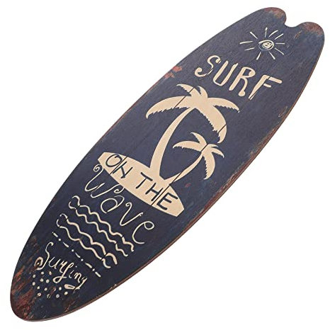 HAMPPLIES Surfboard Holzschild für Nautische Dekoration Vintage Wanddekoration Rustikales Surfbrett Design für Gemütliches im Zuhause für Regale und Tische