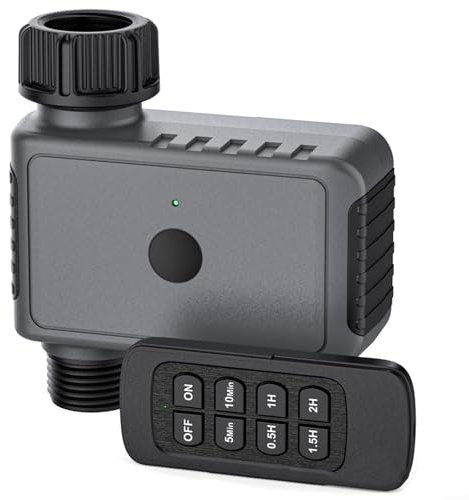 BlesConi Smart Garden Bewässerungstimer Fernbedienung Wasserventil Controller mit 5 Timing-Modi IP55 Wasserdicht für den Außenbereich
