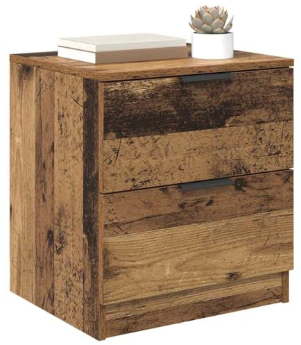 vidaXL Bedside Cabinet 2 pcs Old wood 45 x 39 x 50 cm Engineered wood, Modern Rectangular Nightstand, Compact Storage Table, Elegant Bedroom Furniture, Functional Side Cabinet for Living Room