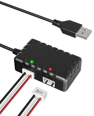 RENGOGA 7.4V 1A Lipo Battery Ladegerät,2S Akku Balancer Charger 2-in-1 XH-3P Stecker USB Lipo Charger,Kompatibel mit SCX24 SCX10 für RC Car,Autos,Boote,Quadcopter,Drohnen,Airplane Batterie,Airsoft