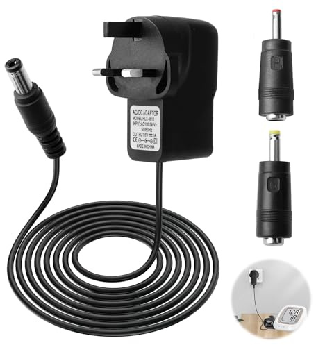 6V 1A Power Supply, AC/DC Adapter 100-240V 50/60Hz to 6V DC Charger with 5.5x2.1mm, 3.5mmx1.35mm, 4.0mmx1.7mm Plug for Atomizer Blood Pressure Meter Camera Electronic Scale Wireless Router