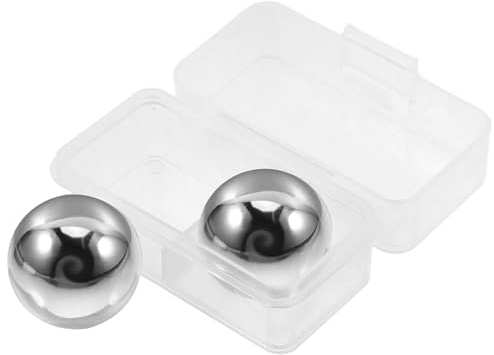 VALICLUD 2 Stück Whiskey Steine Edelstahl Whisky Kühlkugeln Wiederverwendbare Kühlsteine für Getränke ohne Verwässerung für Whiskeyliebhaber Geschenkset