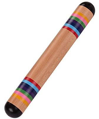 aqxreight Holz-Regenstab, Regenmacher, Regenschüttler, Musikinstrument, Spielzeug, Farbig, für Kinder, Erwachsene, Körper mit Sehr Kindlichem Holz-Regenstab, Regenbogenfarbe, Regenmacher, für