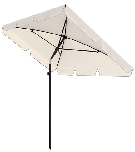 di volio Ankona Balkonschirm rechteckig UV50+ knickbar höhenverstellbar | 200x125 cm, wasserabweisend, Stahlmast, Aluminiumrahmen, Schutzhülle inklusive, Neigung 35°, Push-Up-System