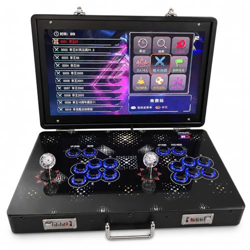 Mini console di gioco arcade portatile 35000-in-1, macchina da gioco retrò con scatola di metallo pieghevole e schermo da 21 pollici, funzioni di ricerca, nascondimento e pausa