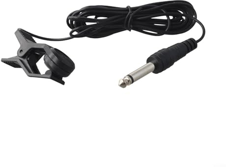 ComfyHarbor Pinza de vibración y afinador con cable de conexión de 0,9 m, para guitarra acústica, violín, saxofón, erhu, guzheng, zither, ABS ligero