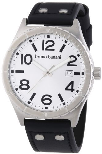 Bruno Banani Herren-Armbanduhr XL Ares Analog Leder BR21021