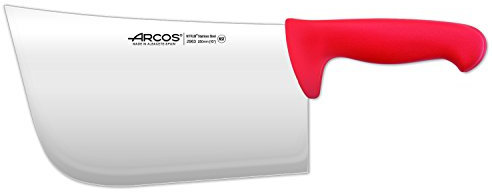 Arcos Serie 2900 - Cuchillo Hachuela - Hoja de Acero Inoxidable NITRUM de 250 mm - Mango inyectado en Polipropileno Color rojo