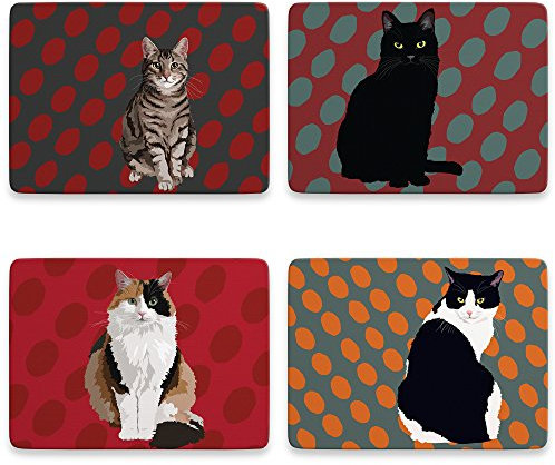 Leslie Gerry Platzsets mit Katze, 4 Stück