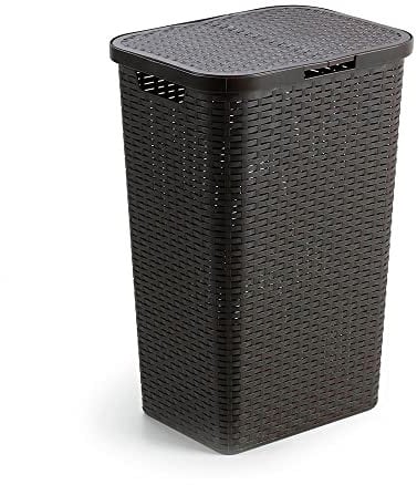 IPAE Pro Garden, Cesto Ropa Resina Con Tapa 80 Litros, Colores Aleatorios