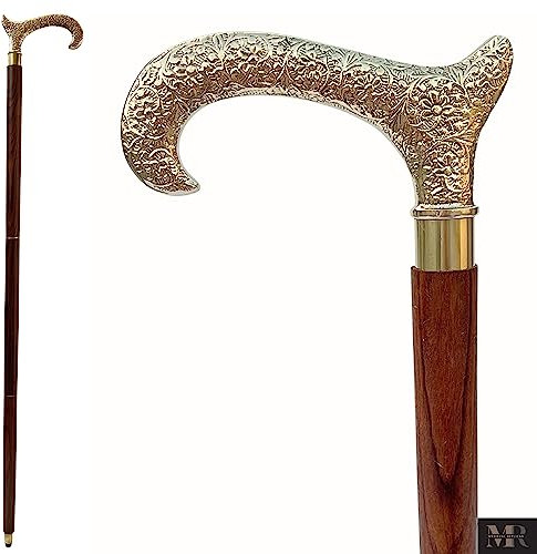 Stöcke und Gehstöcke im Vintage-Look, 96,77 cm (38,1 Zoll), für Damen und Herren, viktorianischer Stil, Spaniel-Kopfform aus Metall als Griff, modisches Statement