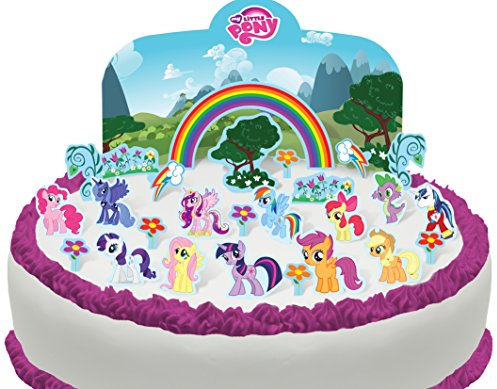 Vorgeschnittene und Essbare My Little Pony Szene Kuchen Topper (Tortenaufleger, Bedruckte Oblaten, Oblatenaufleger)