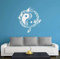 INDIGOS UG - Wandtattoo Wohnzimmer - Wandaufkleber Drache Jing Jang China Japan 120x106,Silber w006 Drachen - Aufkleber Kinderzimmer Schlafzimmer Küche Badezimmer Büro Dekoration