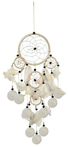 Dreamcatcher Nylon mit Capisscheiben (Weiß)