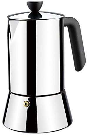 Monix Roma - Cafetera Italiana con Capacidad 10 Tazas, Fabricada en Acero Inoxidable 18/10 y Apta para Todo Tipo de cocinas, incluida inducción
