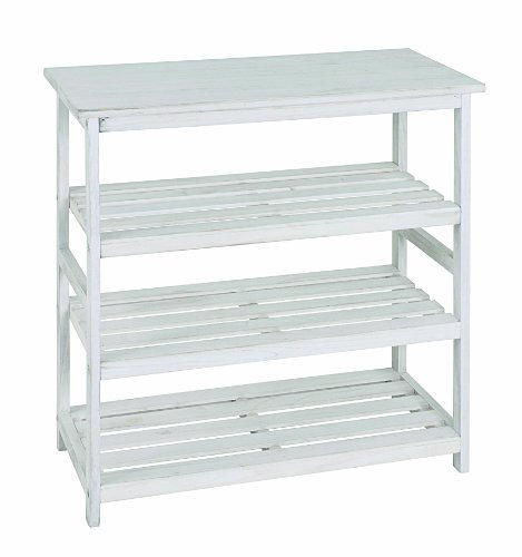 HAKU Möbel 26317 Regal 65 x 32 x 72 cm, weiß gewischt