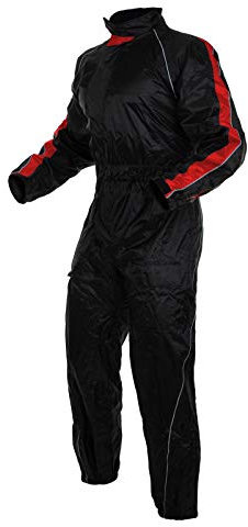 Regenkombi Wasserdicht Motorrad Roller Regenhose Regenjacke Regenanzug Rot XXL