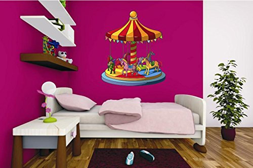 U24 Wandtattoo Karusell 102 x 120 cm Wandsticker Aufkleber