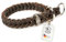CopcoPet Hundehalsband Würger 30–35 cm x 15mm Braun – Geflochtenes Halsband mit Zugstopp & verchromtem Ring – Aus robustem Fettleder – Für kleine Hunde – Weiches Lederhalsband fürs Training