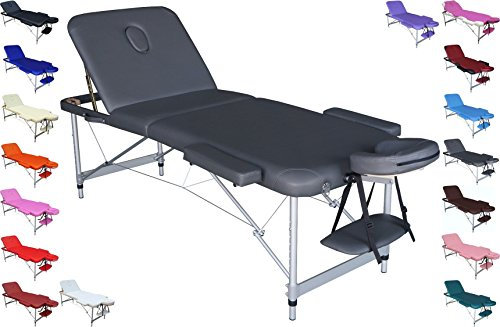 Polironeshop Europa - Table de Massage en Aluminium Professionnelle pour Tatouage, Esthétique, Soins du Corps, Spa, Salon de Beauté, Physiothérapie et Bien-Être