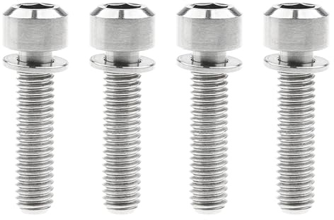 Wanyifa Boulons Allen hexagonaux en titane avec rondelles à vis pour moyeu de frein de vélo V fixe M6 x 25 mm