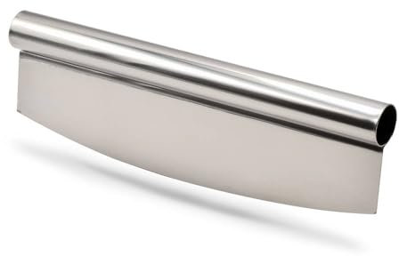 Erre4m Coupe-pizza demi-lune professionnelle de 40 cm en acier inoxydable avec poignée en tube