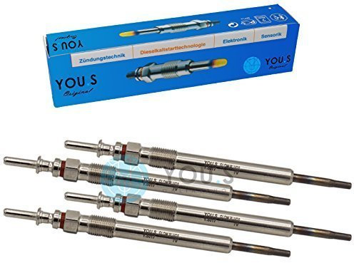 YOU.S Original 12230035934 Glühkerze Länge 134 mm Spannung 7 V (4 Stück)