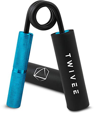 TWIVEE - Pince de Musculation pour une préhension maximale - Appareil d'entraînement d'avant-bras avec grip pad et sac - Pince de préhension en acier trempé et aluminium