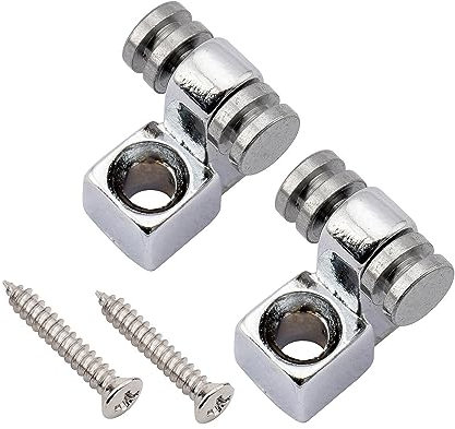 Musiclily Pro Steel Roller String Trees Retainers String Guides With Screws for Strat Tele Style Electric Guitar, Chrome (Set of 2)