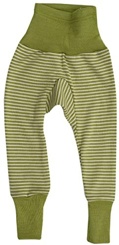 Cosilana, Baby Nabelbundhose/Hose, 70% Wolle, 30% Seide (Grün/Natur, 98-104)