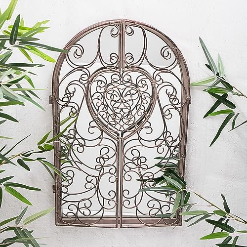 Annibells Rustic Grey Shutter Wall Mirror Distressed Metal Garden French Country Decor