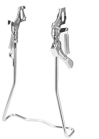 Garneck Rear Bent Double Pod Parking Stand Bike Storage Rack Kick Stand Function for Garage and Floor Storage
