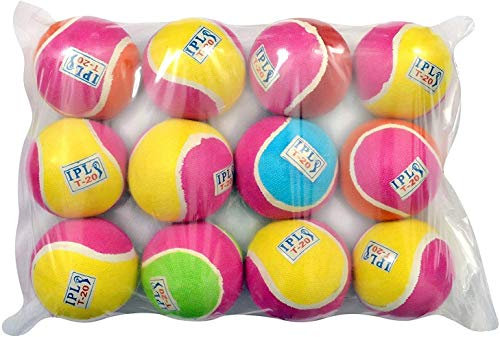 KRUM Tennisball aus Gummi, mehrfarbig, 12 Stück