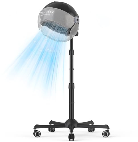 TASALON Ionic Hooded Hair Dryer - 1875W Bonnet Dryer with 3 Temperature Settings - Portable Standing Dryer for Home and Salon