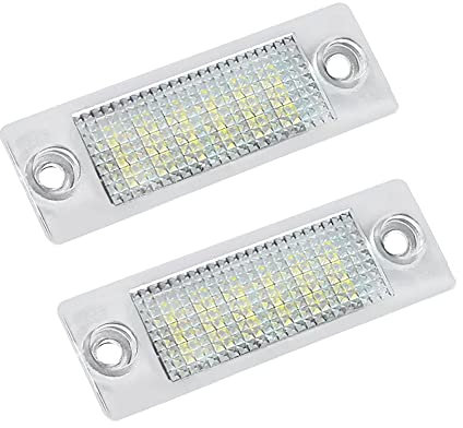LMYSUFI 2Pcs LED Licence Number Plate Light White 3B5943021, 3B5998026 Replacement for V-W T5 Caddy Golf Jetta Passat Skoda