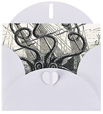 Segeln Pirat Octopus Grußkarte Dankeskarte Weihnachten Geburtstagskarte Glückwunschkarte Notizkarte