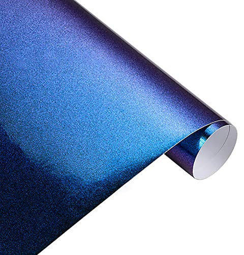 Autofolie Vinyl Wrap,Asudaro 100x30cm PVC Wrap Vinyl Aufkleber Farbwechsel DIY Fahrzeug Vinylfolie Karosserie Dekofolie Schutzfolie Lackschutzfolie Für Auto Motorräd Dekoration Aufkleber,lila blau A