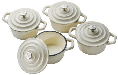 CHEF CUISINE Mini-Cocotte mit Deckel, gusseisern, 4er-Set, 250 ml, backofenfest