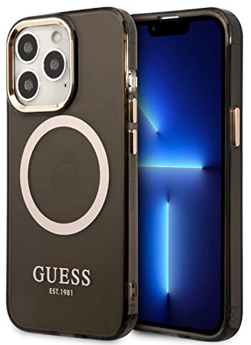 CG MOBILE Guess GUHMP13LHTCMK Hardcase für iPhone 13 Pro / 13 6,1 schwarz/Gold Outline Translucent