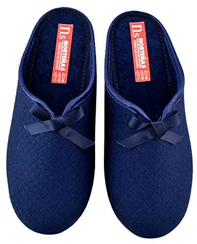 NORTEÑAS - Zapatilla de entretiempo forrada de rizo. Cuña incorporada. 071584 Lona MUJER color: MARINO talla: 40