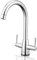 Pakuyi Kitchen Sink Tap with 2 Hose, Stainless Steels Taps for Kitchen Sink Replacement Dual Lever Mixer, 360 Swivel Faucet Spout for Bathroom Easy to Install