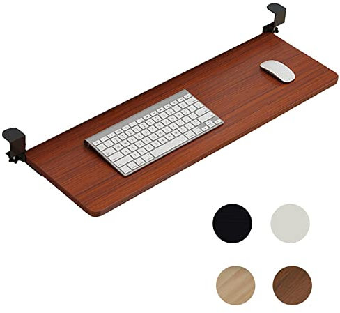 Tastatur-Schublade unter dem Schreibtisch, ausziehbarer Tastatur-Maus-Halter – 4 Farben Holz-Tastatur-Ablage – mit 36 cm Gleitschiene, reibungslos EIN- und ausziehbar, für Home-Office-Schre